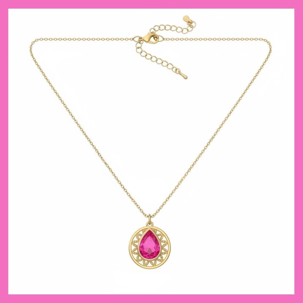 PCH Circle of Life Crystal October Birthstone Gold-Tone Pendant Necklace